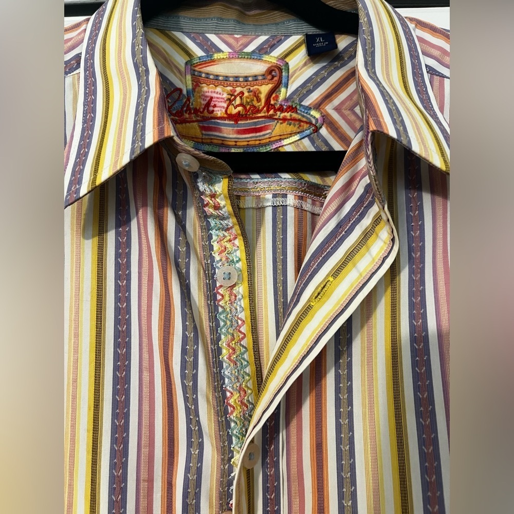 Robert Graham Button Down 70s Style Dress Shirt - Picture 3 of 11